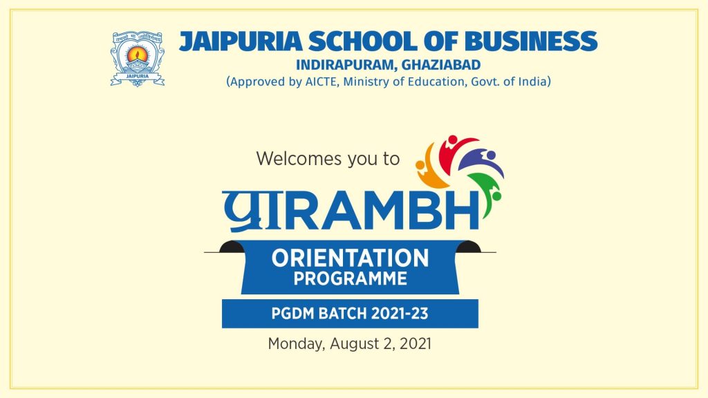 Jaipuria School of Business Orientation Programme - Welcome